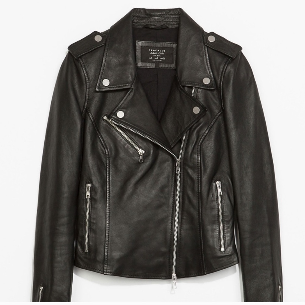 zara trafaluc outerwear leather jacket